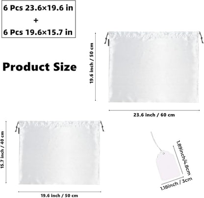12 Pack Dust Bags for Handbags, Silk Cloth Bag With Drawstring Large Travel Storage Pouch for Handbag Purse Shoes Boots