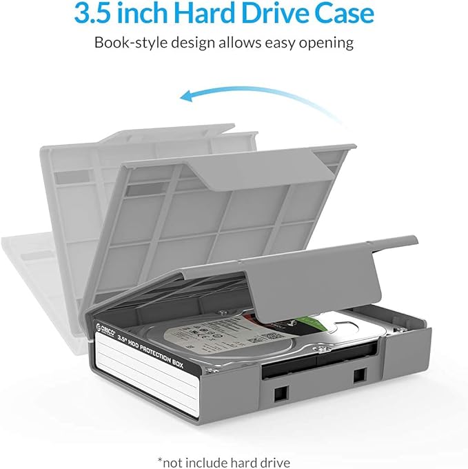 ORICO 3.5 Inch Hard Drive Case Protective Box with Anti-Static,Shockproof and Dustproof Function, Storage Case for HDD External Hard Drive Case,Gray,5 Pack-PHP35