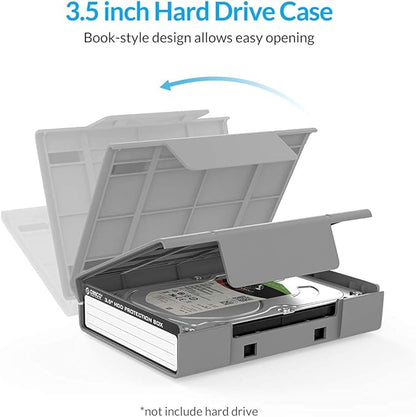ORICO 3.5 Inch Hard Drive Case Protective Box with Anti-Static,Shockproof and Dustproof Function, Storage Case for HDD External Hard Drive Case,Gray,5 Pack-PHP35