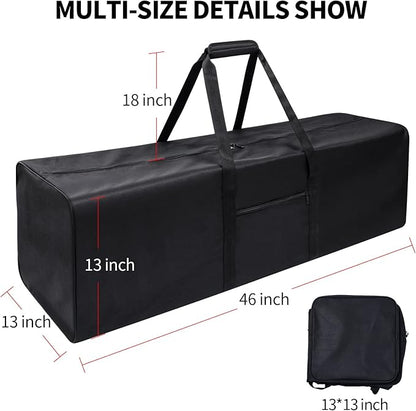 Urbanstand 46 Inch Travel Duffle Bag Extra Large Sport Equipment Duffel Bags with 2-way Lockable Zippers (Black 46inch 2Pack)