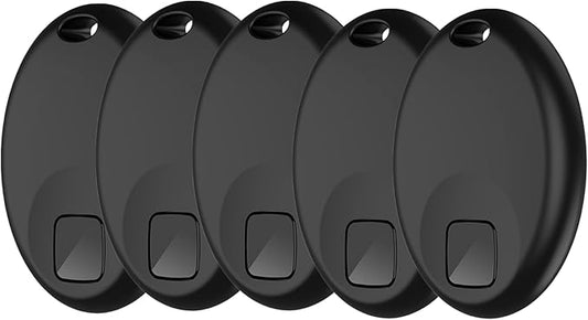 Bluetooth Air Tracker Tags Works with Apple Find My APP (iOS 14.5 Above Only), Smart Tag Item Finders for Key, Luggage, Backpack and More, IP67 Waterproof Tracking Tags (Black, 5 Pack)