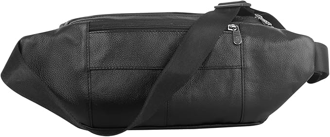 Genuine Leather Fanny Pack/Waist Bag/Organizer with Adjustable Belt, Multiple Pockets For Men and Women