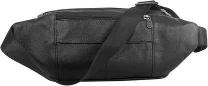 Genuine Leather Fanny Pack/Waist Bag/Organizer with Adjustable Belt, Multiple Pockets For Men and Women