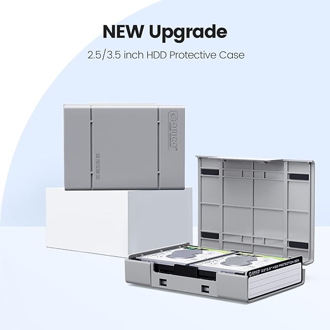 ORICO 5-Pack Hard Drive Carrying Case Protective Box for 3.5/2.5 Inch SSD HDD Portable with Anti-Static,Shockproof and Dust Proof Travel Storage Bag-PHP25-5S