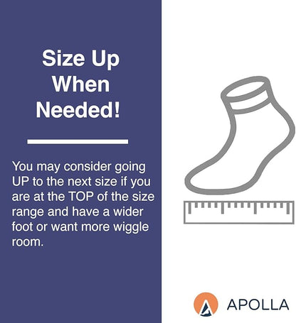 Apolla The Performance Compression Crew Socks for Men & Women, 20-30 mmHg, As Seen on Shark Tank, Ankle, No Show Sock, 1 pair