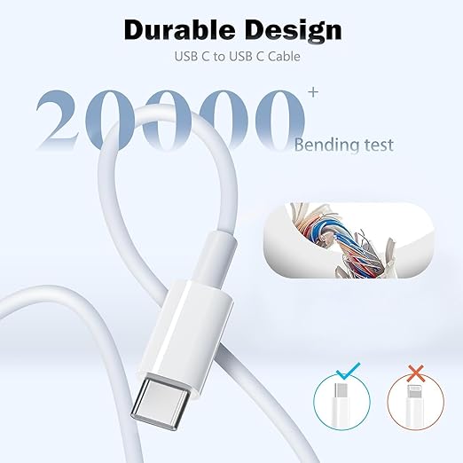 iPhone 17 16 15 Charger Fast Charging,2 Pack Type C Wall Charger Block with 3.3FT Fast Charging USB C to C Cable for iPhone 17/Air/17 Pro/17 Pro Max/iPhone 16/16 Pro/16 Pro Max/15 Pro,iPad Pro/AirPods