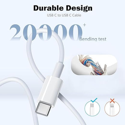 iPhone 17 16 15 Charger Fast Charging,2 Pack Type C Wall Charger Block with 3.3FT Fast Charging USB C to C Cable for iPhone 17/Air/17 Pro/17 Pro Max/iPhone 16/16 Pro/16 Pro Max/15 Pro,iPad Pro/AirPods