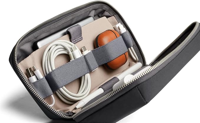 Bellroy Tech Kit (Tech Accessories Organizer Pouch, Zipper Closure Design, Stores Power Bank, Phone Charger, Cables & More, Internal)