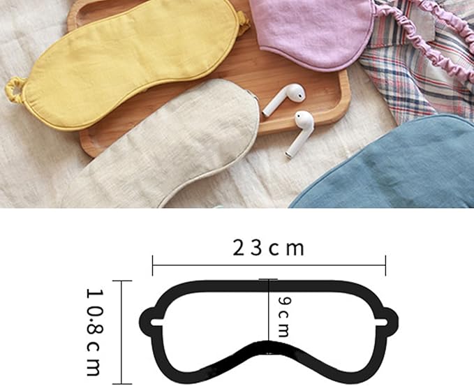 100% Pure Linen Sleep Mask Blackout Eye Mask for Sleeping, Eye Cover with Adjustable Strap - Organic Cotton Core Linen Eyes Mask Breathable for Travel - Gift for Women Men (deep sea Blue)