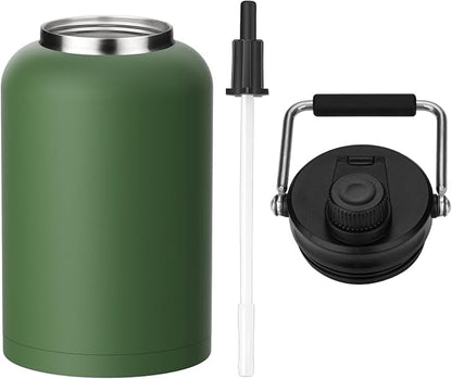Zenbo One Gallon Jug with Straw, 128 oz Double Wall Vacuum Insulated Sports Water Bottle, Keeps Cold up to 48 Hours, Leak-Proof & Sweat-Proof Stainless Steel Water Jug for Gym, Outdoor & Camping