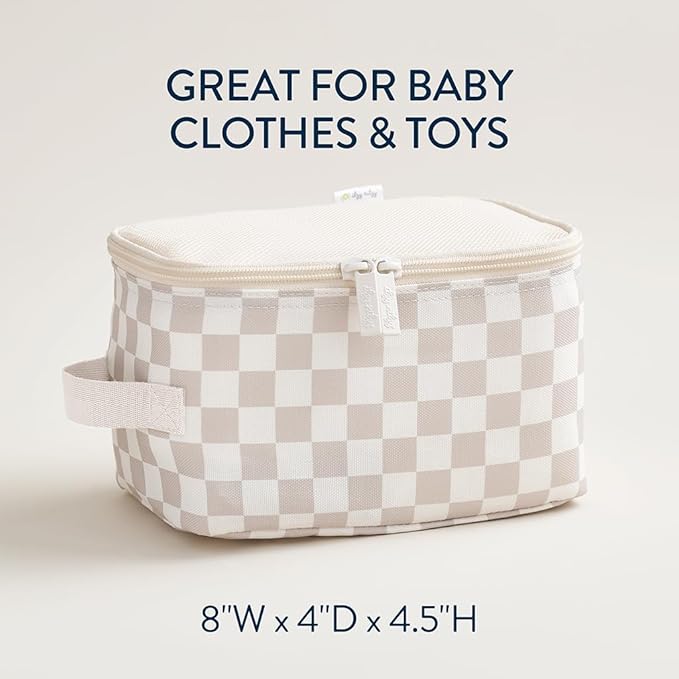 Itzy Ritzy Packing Cubes for Travel – Set of 3 Packing Cubes or Travel Organizers; Each Cube Features a Mesh Top, Double Zippers and a Fabric Handle (Checkerboard)