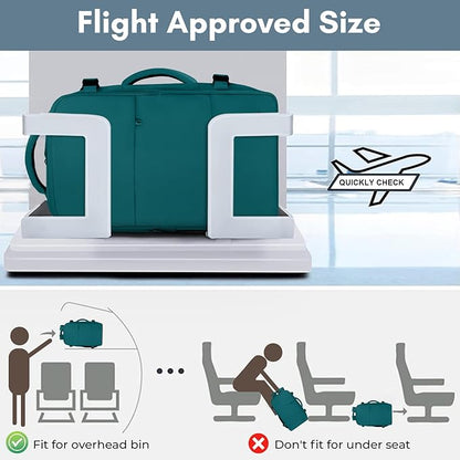 Taygeer Laptop Backpack, Airline Approved Carry On with 17.3 inch Laptop Compartment, TSA Friendly Backpack for Nursing Doctor Business Travel, Travel Daypack for Work Essentials, Peacock Blue