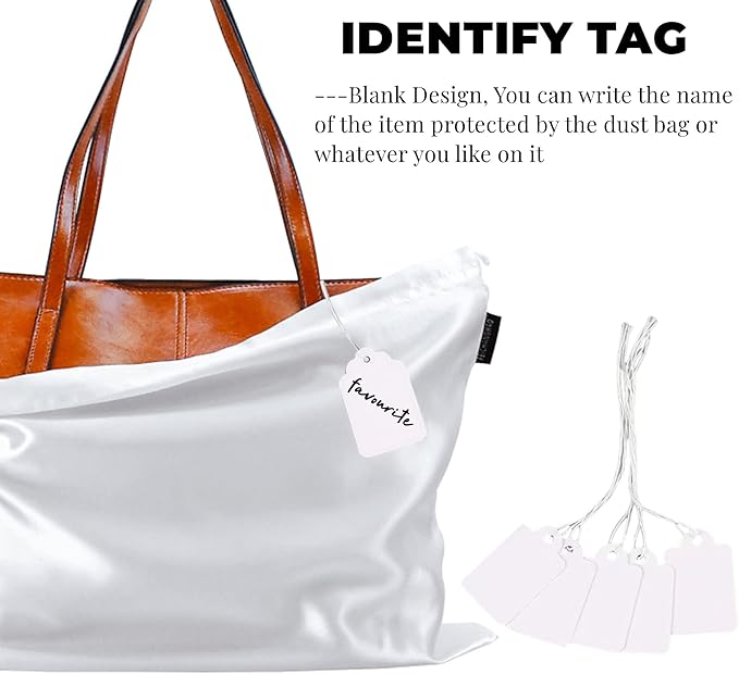 20 Pack Dust Bags for Purses and Handbags, Silk Dust Cover Storage Bags, Travel Storage Pouch Handbags for Purse Shoes Boots