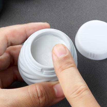 Gemice TSA Approved Travel Containers for Toiletries, 4 Pack Silicone Cream Jars with Convenient Toiletry Bag, Leak-proof Wide Mouth Travel-Size Toiletries Containers with Lid for Cosmetic Cream