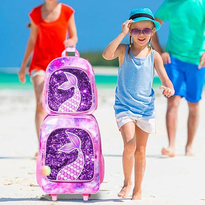 Kids Suitcase with Wheels for Girls and Boys, Rolling Carry on Luggage for Toddler Children