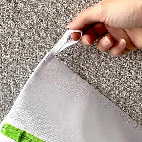 Heritage Park Fine Mesh Laundry Bags - Micro Mesh for Safely Washing Delicates - Gusseted Bottom for Extra Space, Hidden Zipper, and Convenient Hanging Loop - Pack of 2 Large (20" x 24")