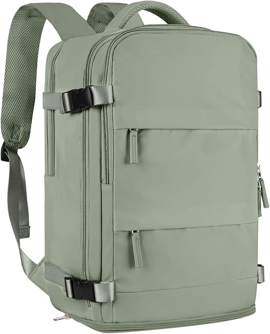 Large Travel Backpack For Women Men Airline Approved Carry On Backpack Flight Approved Waterproof Sports Luggage Backpack Casual Daypack Small Hiking Backpacks Grey Green
