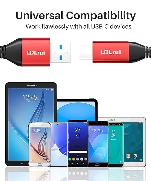 USB-C Cable 10Gbps Data Transfer [2Pack, 6ft], Braided USB 3.2 Gen 2 USB A to Type C Charger Cord 3.1A Fast Charging for iPhone 16/15 Pro Max Car Play, Samsung Galaxy S24/S23/S22 Android Auto - Red