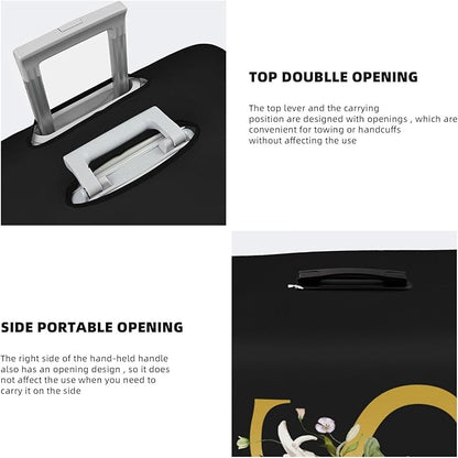 Decorative S Suitcase Protectors Elastic Washable Luggage Covers With Concealed Zippers For 18-32 Inch Luggage (Size M: Fits 22-24 Inch)