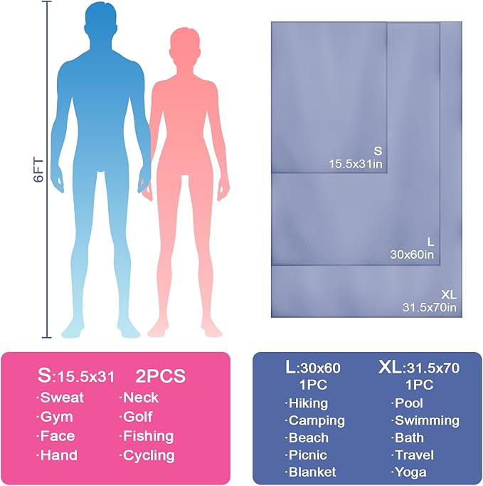 Camping Towel L Size Microfiber Quick Dry Lightweight for Travel Body Swimming Pool Beach Hiking Yoga Towels(Navy Blue, 1 Pack L)