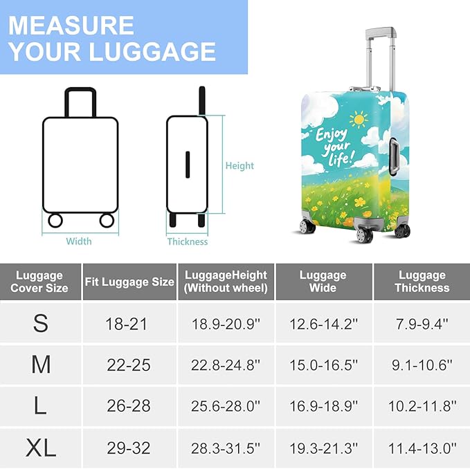ANNA QUEEN Travel Luggage Cover Suitcase Protector Suitcase Cover Anti-Scratch,Stretchable Luggage Travel Bag Cover Washable
