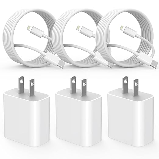 Fast Charger iPhone,i Phone Charge Cable,3Pack iPhone Charger Fast Charging 6Foot Phone Charging USB C Charge Adapter 6FT Type C to Lightning Cable for iPhone 14 Pro Max/14 Plus/13/12 Mini/11/10/XS/SE