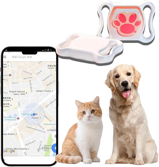GPS Tracker for Dogs & Cats - No Monthly Fee, Waterproof Real-Time Tracking Collar for Pets, Kids,Luggage & Assets | 365-Day Battery Life | iOS & Android Compatible | Anti-Lost Device