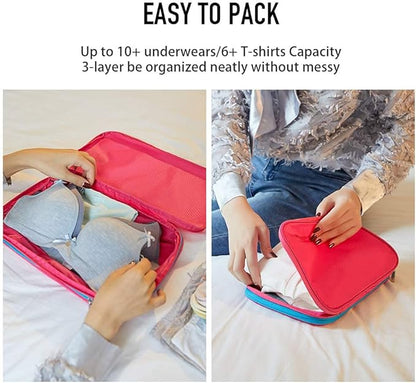 Bee Nesting Waterproof Compression Packing Cubes,Travel Packing organizers for Carry on Luggage,Backpacking, Suitcases