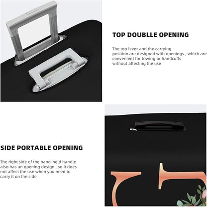 Floral Letter G Travel Luggage Cover Spandex Suitcase Protector Elastic Washable Stretch Suitcase Cover Fits 29-32 Inch Luggage