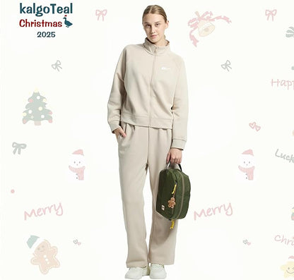 Travel Toiletry Bag 8L, Large Packing Cube with Waterproof TPU Wet/Dry Compartment (Christmas Edition)