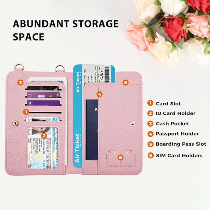 Passport Holder for Travel，Passport Holder & Neck Wallet with RFID Blocking,Hidden Neck Pouch for Travel- Holds Passports, Cards, Tickets, ID, Cash