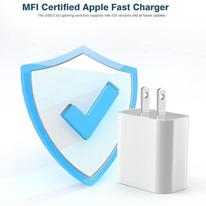 iPhone Fast Charger,Extra Long iPhone Charger Fast Charging 10Foot 2Pack i Phone Chargers 10FT USB C to Lightning Cable Cord Adapter for iPhone 14 Pro Max/14 Plus/13 Mini/13/12/11/X/XR/SE/iPad/AirPods