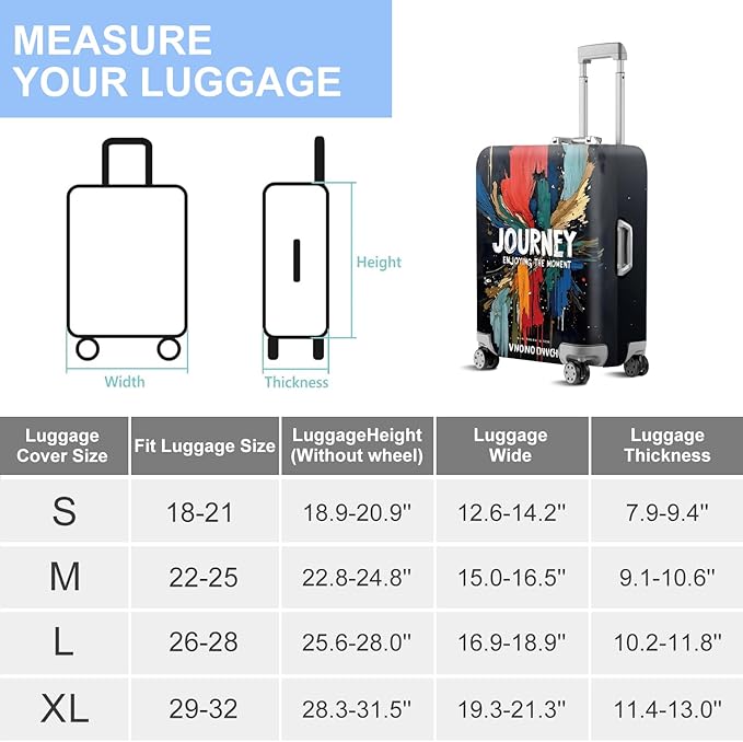 ANNA QUEEN Travel Luggage Cover Suitcase Protector Suitcase Cover Anti-Scratch,Stretchable Bag Cover Washable Durable Polyester