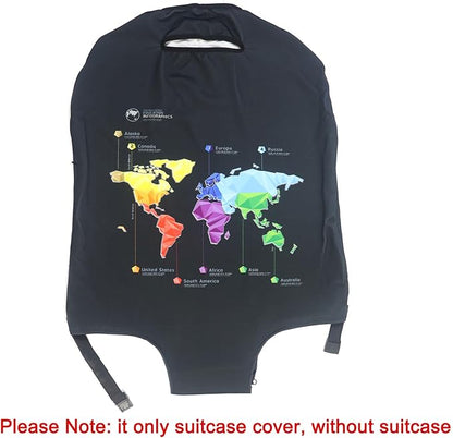 MosaiRudo Thicker Luggage Cover Elastic Suitcase Cover Protector Fits 18-32 Inch Suitcase Travel Accessories (Abstract Map, L)