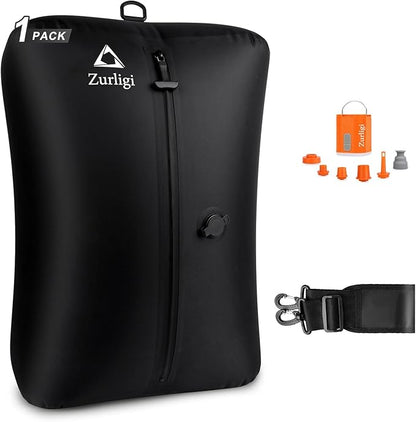 Zurligi Vacuum Bags for Travel with Pump, Vacuum Compression Bag with Adjustable Shoulder Strap, IP67 Reusable Vacuum Packing Cubes for Luggage, Backpack, Suitcase, Yoga, Swim, Beach