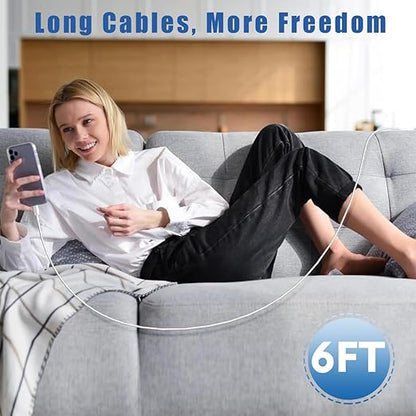 iPhone 16 15 Fast Charging,2Pack USB C Wall Charger Block Quick PD Adapter with 6Foot USB C to C Charger Cord Fast Charging for iPhone 16/16 ProMax/15 Plus/15 Pro, iPad 10/Mini 6/Air 4/5/Pro 12.9/11