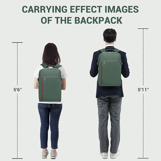 Kono Backpack Carry-on Bag 40x20x25 Carry-on Bag Airplane Travel 20L, 15.6-inch Laptop Backpack, for Men Women, Green