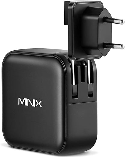 MINIX NEO P3 100W Turbo 4-Port GaN Wall Charger, 3 x USB C port Fast Charging Power Adapter(Max 100W/20W), 1 USB-A (Max 18W). Compatible with MacBook Pro Air, iPad Pro, iPhone 17/16 Pro Max,Galaxy S23