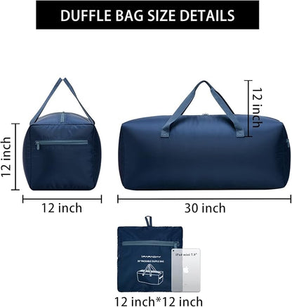 Foldable Duffel Bag 30" / 75L Lightweight with Water Rresistant for Travel-Navy Blue