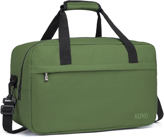Kono Travel Duffel 20L Under Seat Carry-On Sports Tote Gym Weekender Overnight Bag - 15.75"x9.84"x7.87" Green