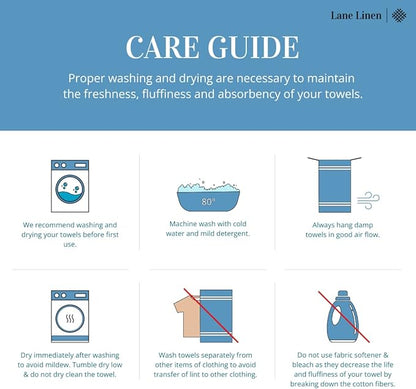 LANE LINEN 100% Cotton 4 Pack Bath Towels Set (30"x60") - Zero Twist, Large Cotton Towels for Bathroom - Quick Dry, Soft & Absorbent Bath Towel Set - Pre Shrunk, Wide Variety of Colors - Sea Port