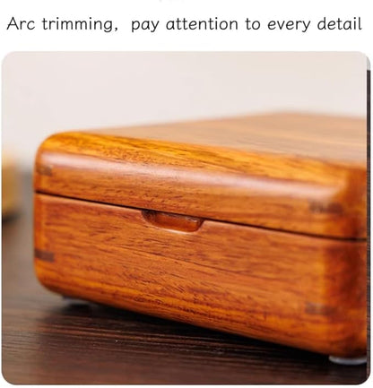 Bescott Solid Wood Small Rings Cufflink Earrings Box Jewelry For Travel Organizer Storage For Multiple Rings Wooden Case Holders For Women Men Gift