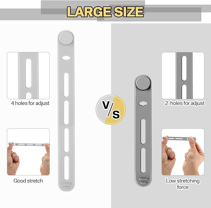 42 Pcs Silicone Cable Ties Reusable Cord Straps Multipurpose Elastic Cable Organizer for Bundling Fastening Earphone Phone Charger Home Office School(Black White Grey)