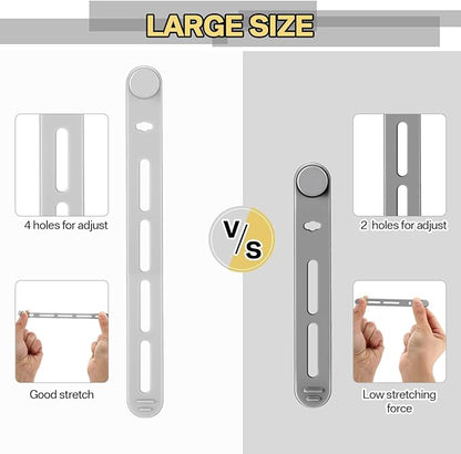 42 Pcs Silicone Cable Ties Reusable Cord Straps Multipurpose Elastic Cable Organizer for Bundling Fastening Earphone Phone Charger Home Office School(Black White Grey)