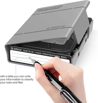ORICO 5-Pack Hard Drive Carrying Case Protective Box for 3.5/2.5 Inch SSD HDD Portable with Anti-Static,Shockproof and Dust Proof Travel Storage Bag-PHP25-5C