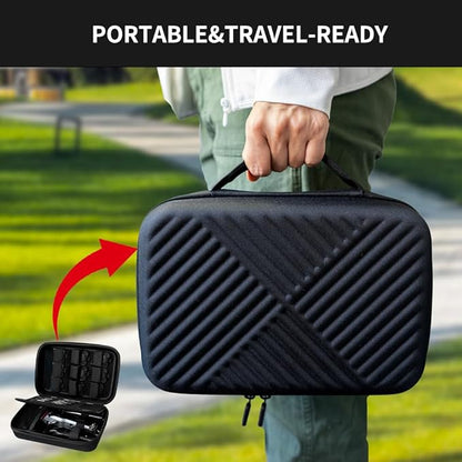 Hard Travel Case for Hair Clippers, Hair Cutting Barber Supplies Holder, Trimmer Organizer Storage Bag for Ufree/Hatteker/Oneisal/Wahl 5Star/Andis Men Razor Guard Grooming Kits (Bag Only) (Black)