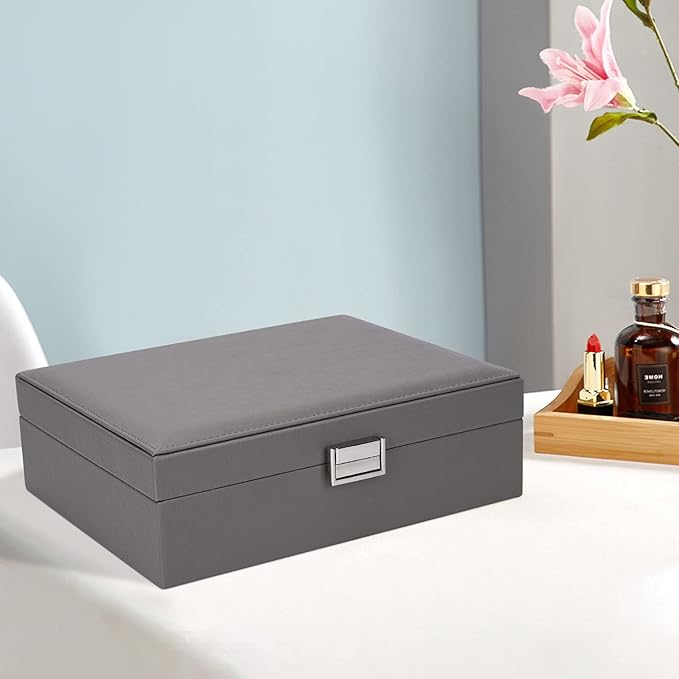 Storage and Organizer Jewelry box Jewelry Storage Box Travel Jewelry Organizer Cases craft containers for organizing/GRAY