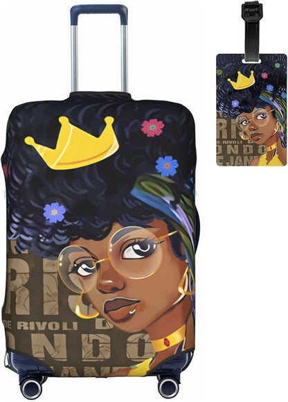 Suitcase covers for luggage luggage cover for Suitcase Washable Suitcase Protector Anti-scratch Suitcase cover X-Large African American Afro Black Girl
