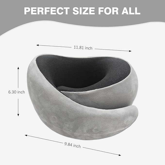 Snail Flexible Neck Pillow, Airplane Travel Pillow, Premium Memory Foam Travel Pillow, 360° Ergonomic Design, Asymmetrical Sides, Suitable for Office, Automotive, Washable Pillowcase