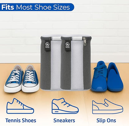 ComfyHomey Shoe Laundry Bag Set: 2 Pack Shoe Washing Machine Bag + Reusable Dryer Mesh Bag | Durable, Tear-Resistant, Reinforced Zipper | 360° Clean for Sneakers, Tennis & Gym Shoes, Easy & Safe Wash